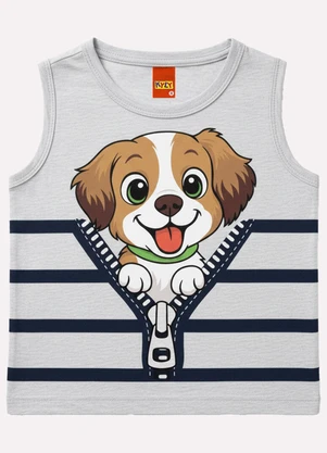 Kyly - Regata Infantil Menino Cachorrinho Cinza - KYLY