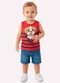 Kyly - Regata Infantil Menino Cachorrinho Azul - variação: Vermelho