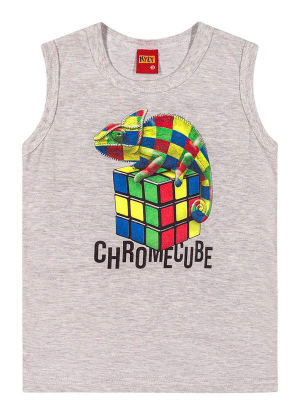 Kyly - Regata Infantil Menino Camaleão Cinza