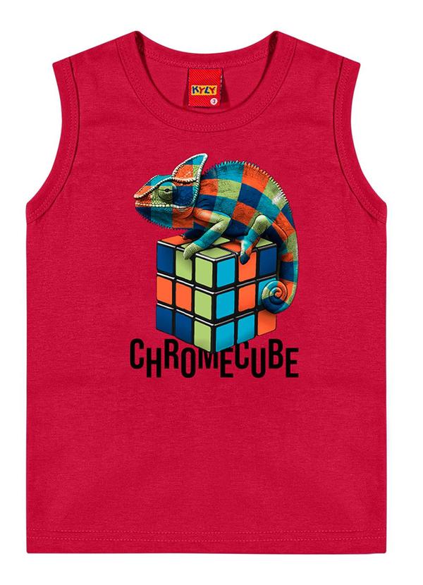 Kyly - Regata Infantil Menino Camaleão Vermelho