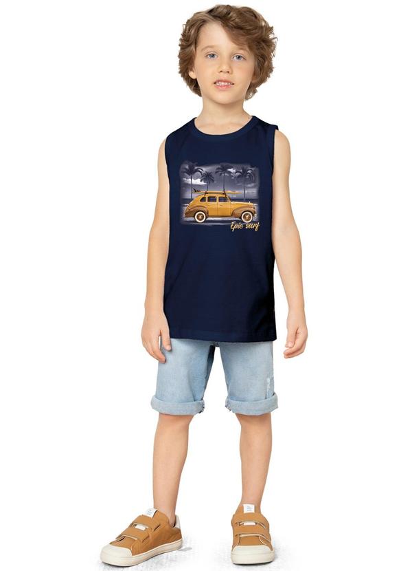 Milon - Regata Infantil Menino Carro Azul Marinho