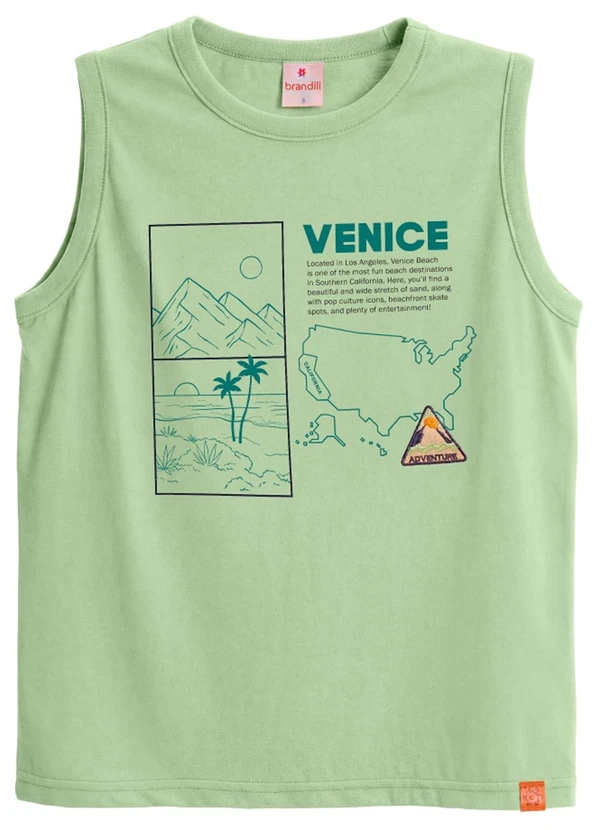Brandili - Regata Infantil Menino com Bordado Verde