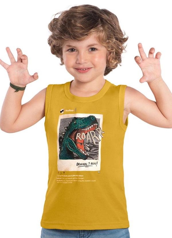 Kyly - Regata Infantil Menino Dinossauro Amarelo
