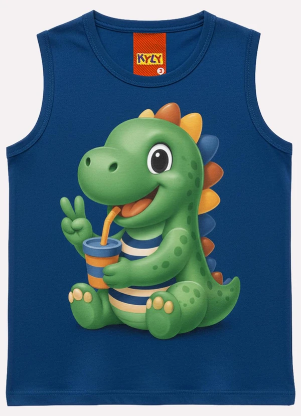 Kyly - Regata Infantil Menino Dinossauro Azul