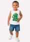 Kyly - Regata Infantil Menino Dinossauro Azul - variação: Branco