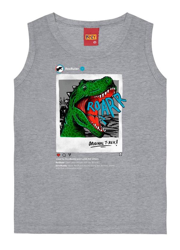 Kyly - Regata Infantil Menino Dinossauro Cinza