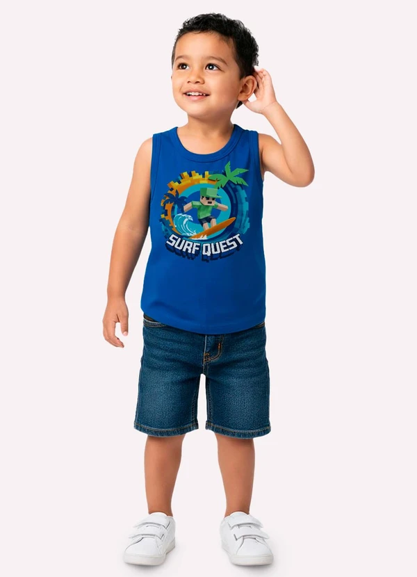 Kyly - Regata Infantil Menino em Algodão Azul