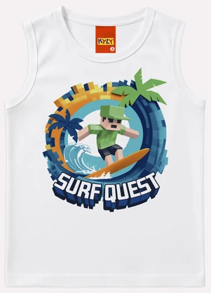 Kyly - Regata Infantil Menino em Algodão Branco - KYLY