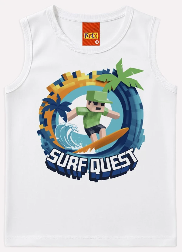 Kyly - Regata Infantil Menino em Algodão Branco