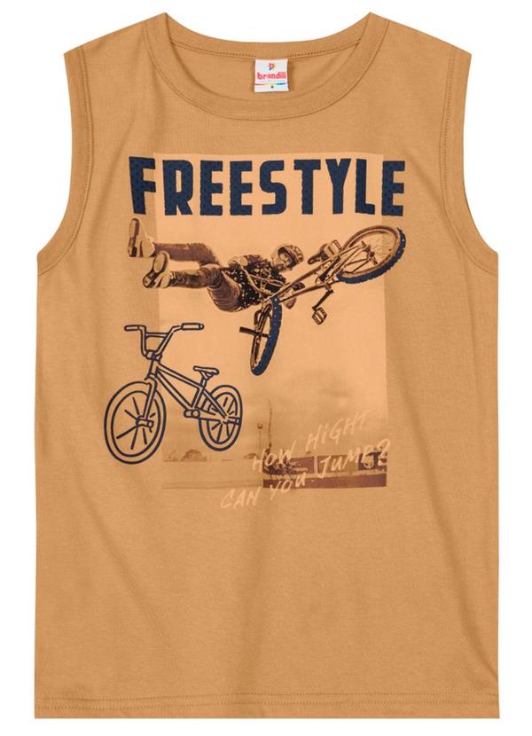 Brandili - Regata Infantil Menino em Malha  Marrom