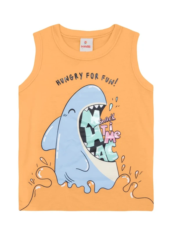 Brandili - Regata Infantil Menino em Meia Malha Laranja