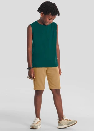Brandili - Regata Infantil Menino em Meia Malha Verde - BRANDILI