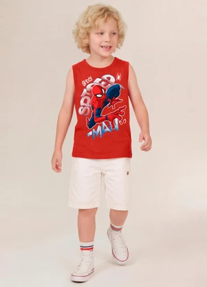 Brandili - Regata Infantil Menino em Meia Malha Vermelho - BRANDILI