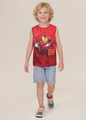 Brandili - Regata Infantil Menino em Meia Malha Vermelho - BRANDILI