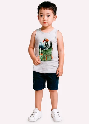 Kyly - Regata Infantil Menino Estampa Cinza - KYLY