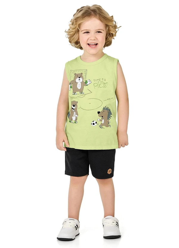 Marlan - Regata Infantil Menino Estampa Esportiva Verde