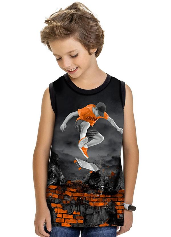 Kyly - Regata Infantil Menino Estampada Preto