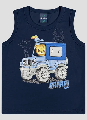 Reirex - Regata Infantil Menino Meia Malha Azul - REIREX
