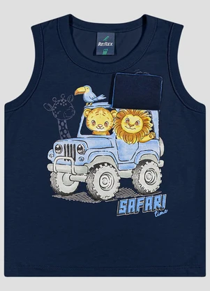 Reirex - Regata Infantil Menino Meia Malha Azul - REIREX