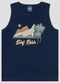 Reirex - Regata Infantil Menino Meia Malha Estampada Azul - variação: Azul