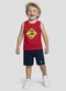 Reirex - Regata Infantil Menino Meia Malha Azul - variação: Vermelho