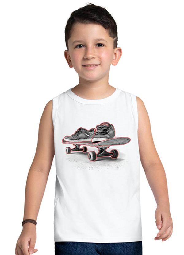 Kyly - Regata Infantil Menino Skate Branco