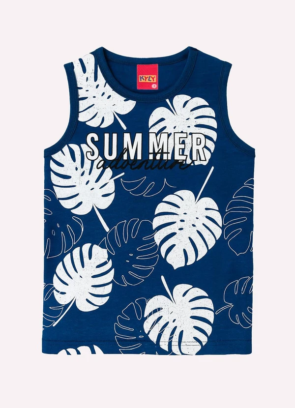 Kyly - Regata Infantil Menino Summer Lettering Azul