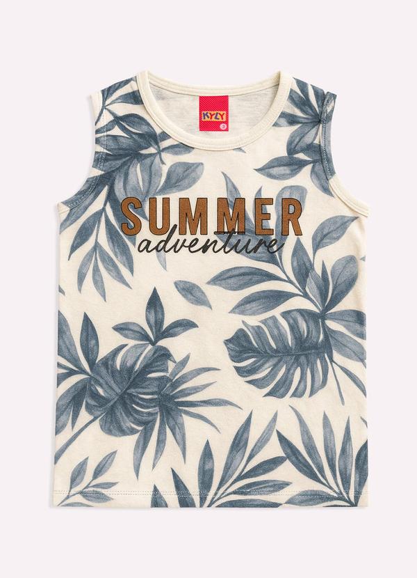 Kyly - Regata Infantil Menino Summer Lettering Branco