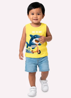 Kyly - Regata Infantil Menino Tubarão Amarelo - KYLY