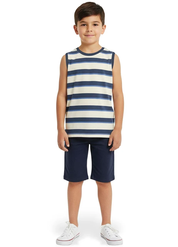 Malwee Kids - Regata Listrada em Malha Azul Marinho 2