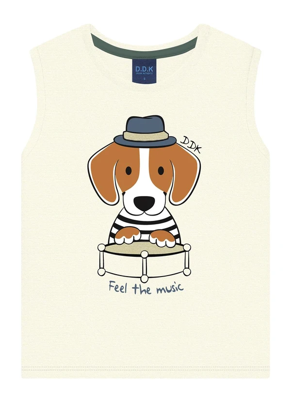 Ddk - Regata Machão Infantil Menino Branco