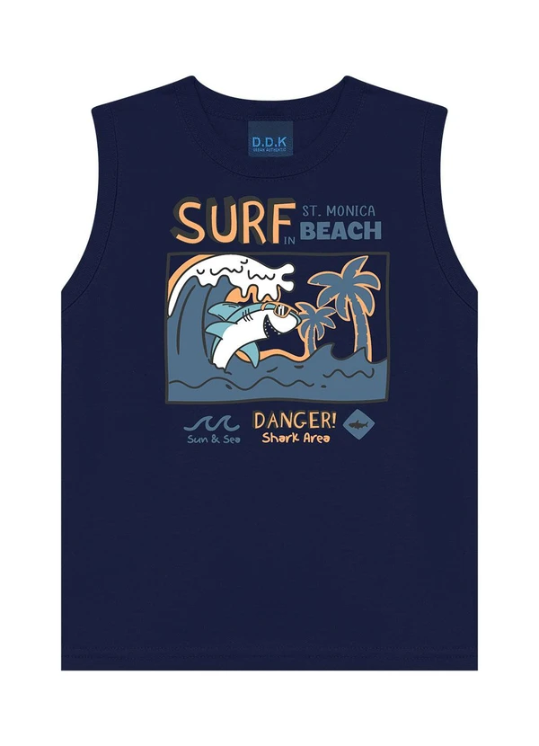 Ddk - Regata Machão Infantil Surf Beach Azul