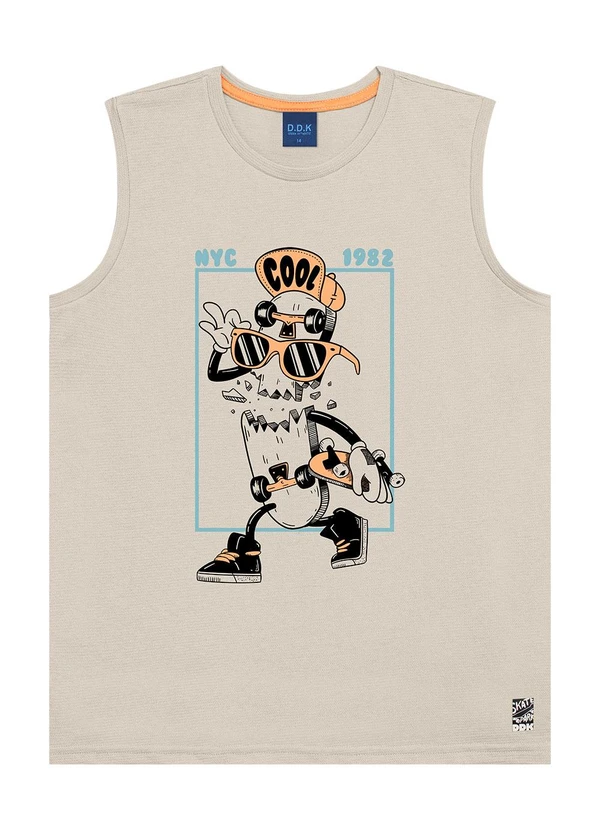 Ddk - Regata Machão Juvenil Skate Nyc Cool 1982 Bege