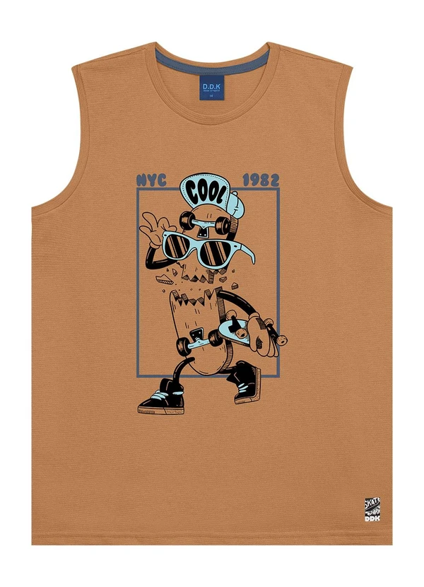 Ddk - Regata Machão Juvenil Skate Nyc Cool 1982 Bege
