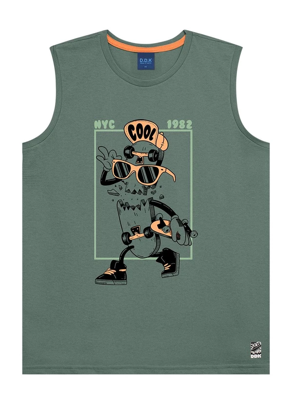 Ddk - Regata Machão Juvenil Skate Nyc Cool 1982 Verde