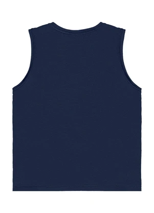 Quimby - Regata Malha Dry Fit Aplique Refletivo Azul - QUIMBY