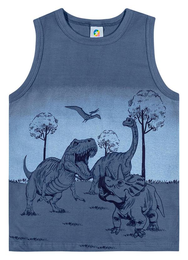 Alenice - Regata Meia Malha Mundo dos Dinos Meninos Azul