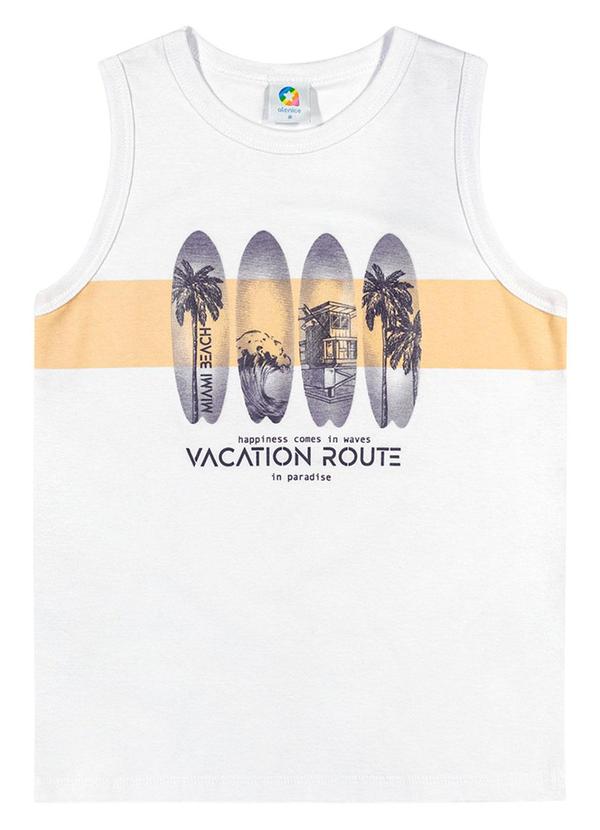 Alenice - Regata Meia Malha Rota de Férias Menino Branco 2
