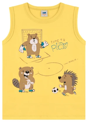 Marlan - Regata Menino com Estampa Esportiva Amarelo - MARLAN