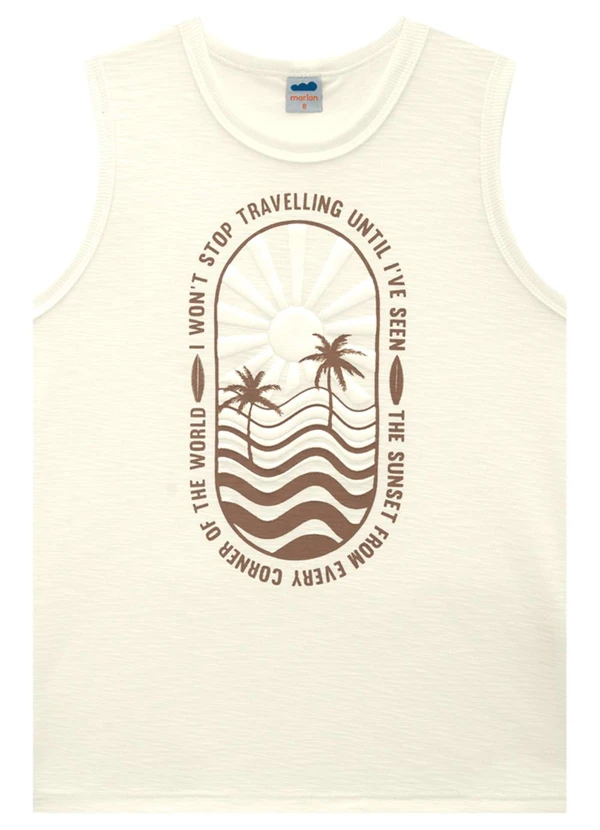 Marlan - Regata Menino em Meia Malha Flamê Bege