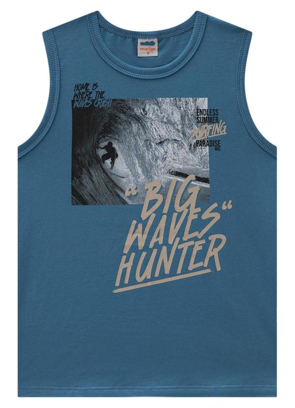 Marlan - Regata Menino em Meia Malha Penteada Azul