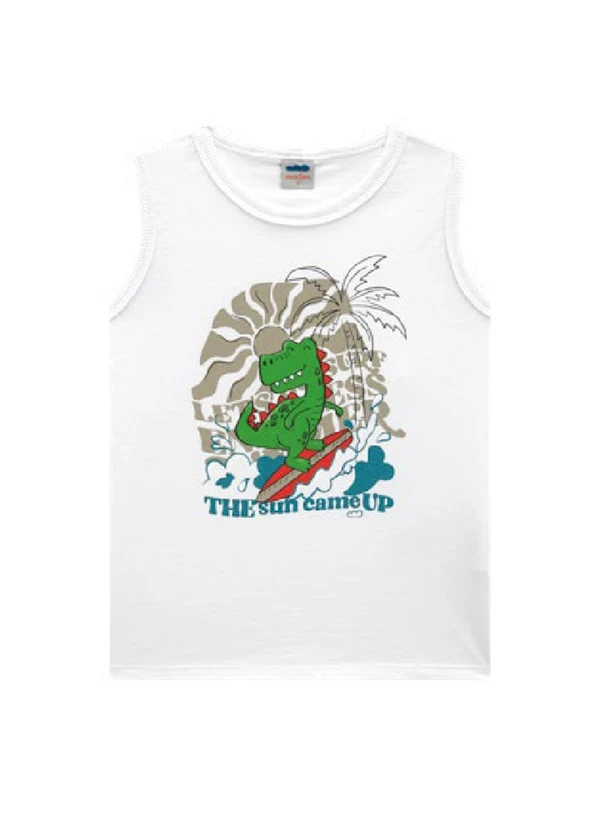 Marlan - Regata Menino em Meia Malha Penteada Branco