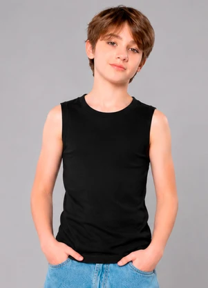 Rovi Kids - Regata Menino em Meia Malha Preto - ROVI KIDS