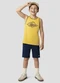 Reirex - Regata Menino Meia Malha Estampada Amarelo - variação: Amarelo