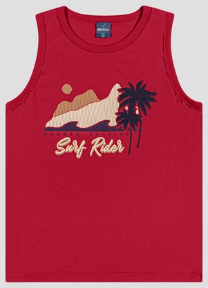 Reirex - Regata Menino Meia Malha Estampada Vermelho - REIREX