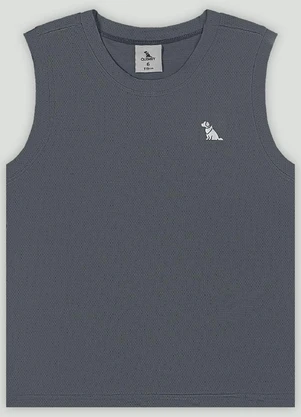 Regata Move Infantil em Malha Dry Fit Quimby Cinza - QUIMBY