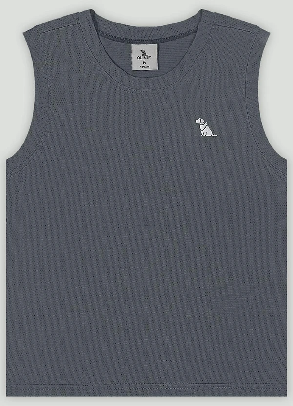 Quimby - Regata Move Infantil em Malha Dry Fit Quimby Cinza