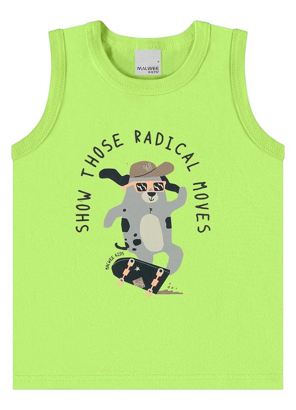 Malwee Kids - Regata Verde Limão Radical Moves em Puff Menino