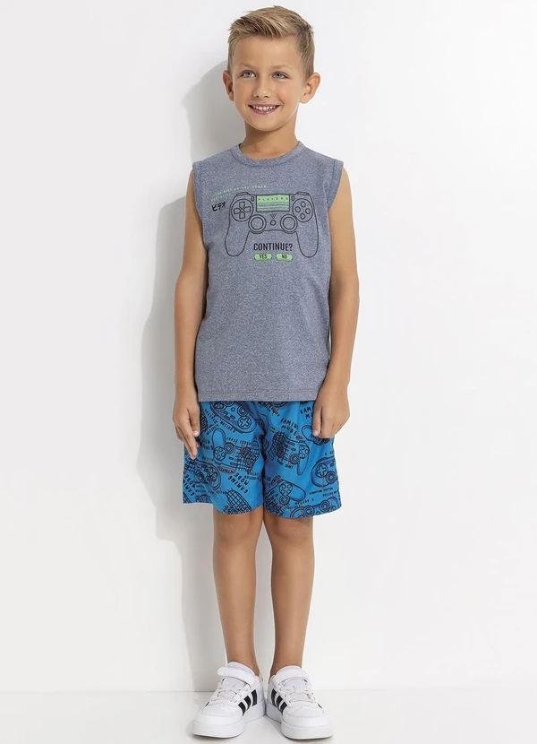 Fakini - Regata Infantil Gamer Cinza 3