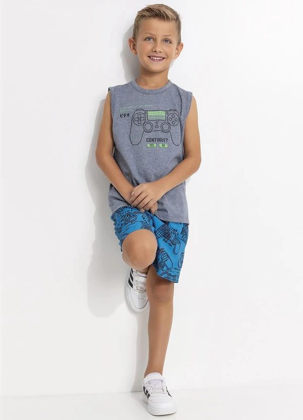 Fakini - Regata Infantil Gamer Cinza 5